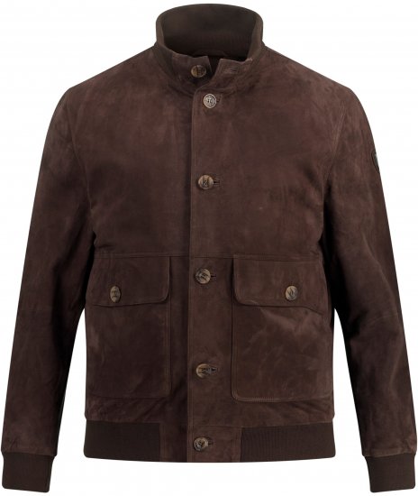 JP1880 Leather Jacket Goat Suede Espresso Brown - Jakas & Lietus apģērbs - Jakas - 2XL-12XL