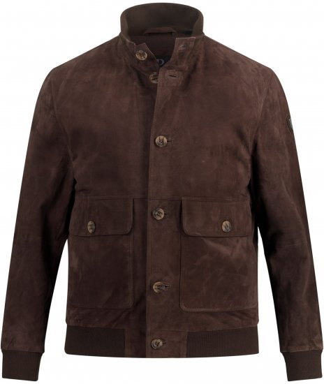 JP1880 Leather Jacket Goat Suede Espresso Brown - Jakas & Lietus apģērbs - Jakas - 2XL-12XL