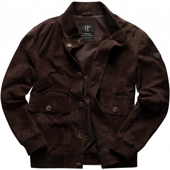 JP1880 Leather Jacket Goat Suede Espresso Brown - Jakas & Lietus apģērbs - Jakas - 2XL-12XL