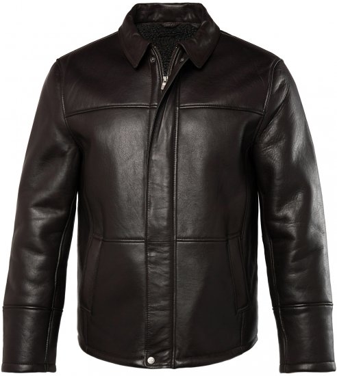 JP1880 Leather Jacket Soft Lamb Nappa Dark Brown - Jakas & Lietus apģērbs - Jakas - 2XL-12XL