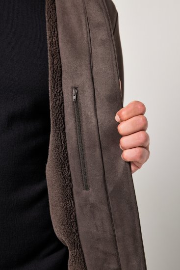 JP1880 Bomber Jacket Faux Leather Dark Brown - Jakas & Lietus apģērbs - Jakas - 2XL-12XL