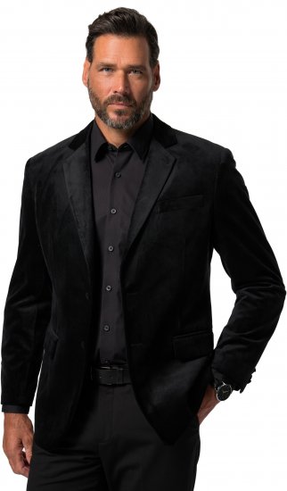 JP1880 Jacket Velvet Business Smoking Black - Uzvalki un žaketes - Liela izmēra uzvalki un bleizeri