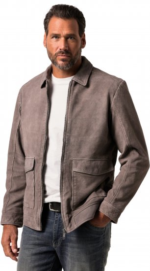JP1880 Leather Jacket Lamskin Suede Grey - Jakas & Lietus apģērbs - Jakas - 2XL-12XL