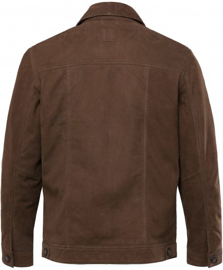 JP1880 Leather Jacket Nubuck Shirt Collar Brown - Jakas & Lietus apģērbs - Jakas - 2XL-12XL