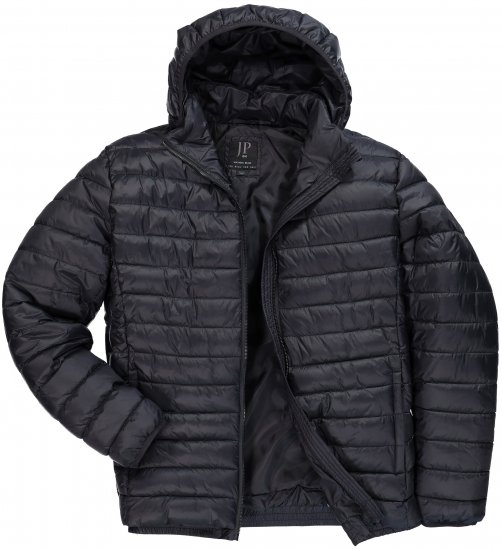 JAY-PI Lightly Quilted Jacket with a Hoodie Black - Jakas & Lietus apģērbs - Jakas - 2XL-12XL
