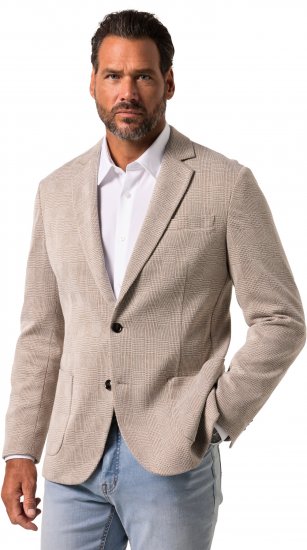 JP1880 Jacket Business Checked Beige - Uzvalki un žaketes - Liela izmēra uzvalki un bleizeri