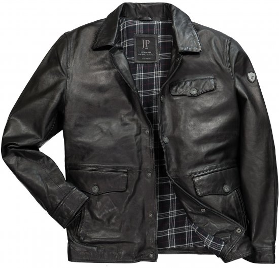 JP1880 Leather Jacket Finest Lamb Nappa Black - Jakas & Lietus apģērbs - Jakas - 2XL-12XL