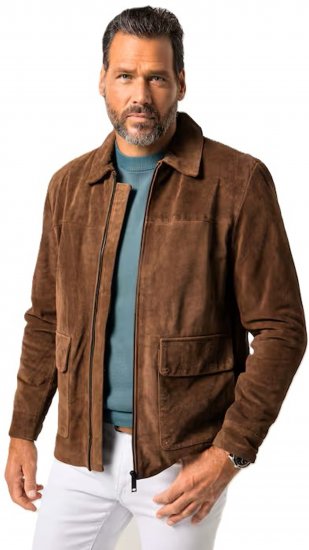 JP1880 Leather Jacket Genuine Cowhide Brown - Jakas & Lietus apģērbs - Jakas - 2XL-12XL
