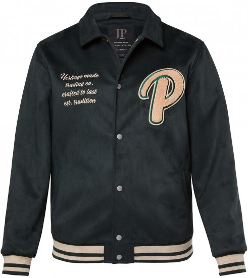 JP1880 Blouson Velour with Chest Embroidery Dark Green - Jakas & Lietus apģērbs - Jakas - 2XL-12XL