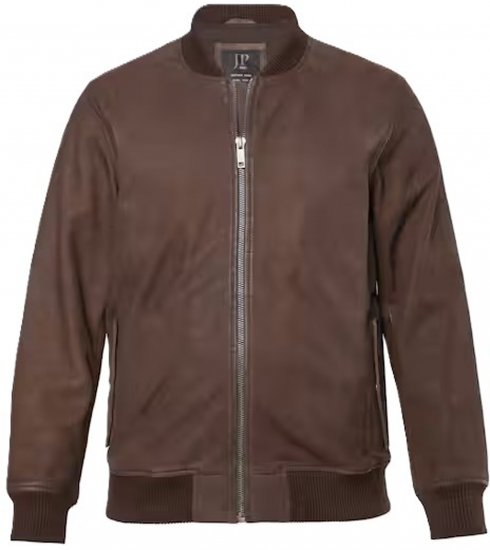 JP1880 Jacket Buffed Nubuck Lamb Leather Brown - Jakas & Lietus apģērbs - Jakas - 2XL-12XL