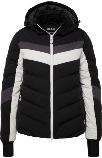 Ulla Popken HYPRAR Chevron Stripe Triple Function Quilted Fully Lined Ski Jacket Black - Jakas - 