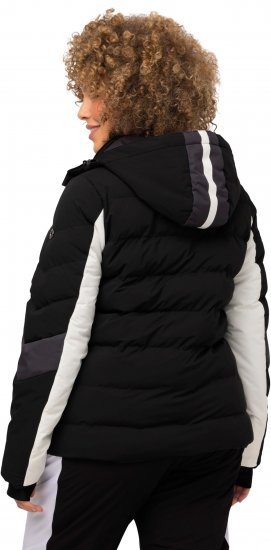 Ulla Popken HYPRAR Chevron Stripe Triple Function Quilted Fully Lined Ski Jacket Black - Jakas - 
