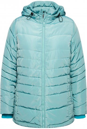 Ulla Popken Quilted Water Repellent Jacket Soft Turquoise - Jakas - 