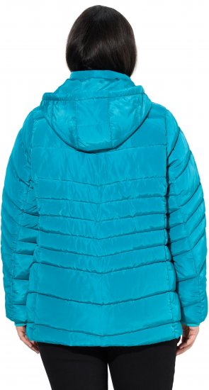 Ulla Popken Quilted Water Repellent Jacket Turquoise - Jakas - 