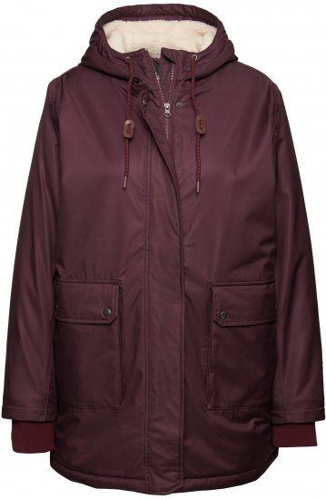 Ulla Popken HYPRAR Fleece Lined Jacket Dark Ruby - Jakas - 