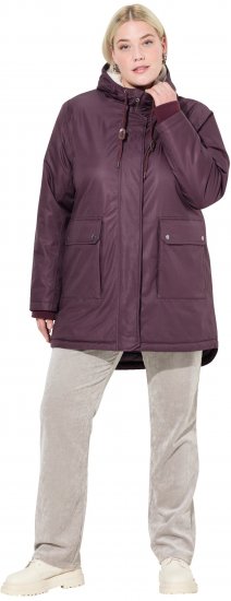 Ulla Popken HYPRAR Fleece Lined Jacket Dark Ruby - Jakas - 