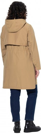 Ulla Popken Hooded with Zippered Pockets and Zippered Side Slits Jacket Mocha - Jakas - 