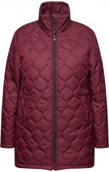 Ulla Popken HYPRAR Water-Repellent Quilted Jacket Wine Red - Jakas - 