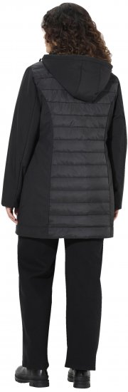 Ulla Popken HYPRAR Mixed Texture Water-Repellent Jacket Black - Jakas - 
