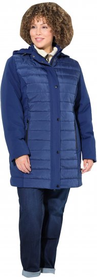 Ulla Popken HYPRAR Mixed Texture Water-Repellent Jacket Night Blue - Jakas - 