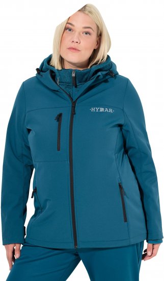 Ulla Popken HYPRAR Softshell Fleece Lined Jacket Dark Petrol - Ulla Popken - 