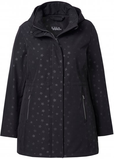 Ulla Popken HYPRAR Star Print Softshell Jacket Black - Jakas - 