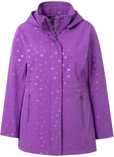 Ulla Popken HYPRAR Star Print Softshell Jacket Purple - Jakas - 