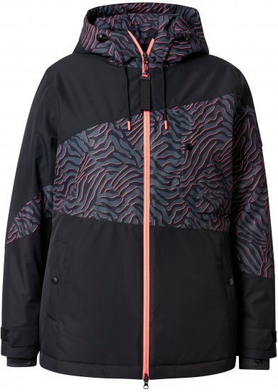 Ulla Popken Neon Ripple Performance Snow Jacket Black - Jakas - 