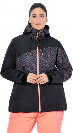 Ulla Popken Neon Ripple Performance Snow Jacket Black - Jakas - 