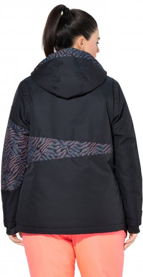 Ulla Popken Neon Ripple Performance Snow Jacket Black - Jakas - 