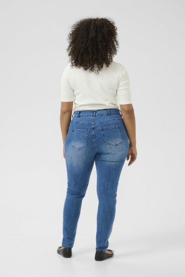 Kaffe Curve Laurina Džinsi Washed/Destroyed Blue Denim - Džinsi & Bikses Lielos Izmēros – Plus Size - 