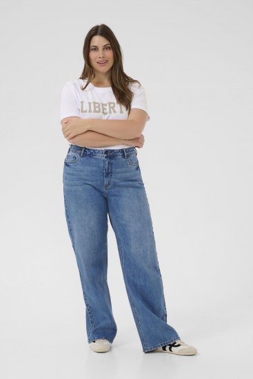 Kaffe Curve Leoana Plati gari džinsi Vintage zils - Džinsi & Bikses Lielos Izmēros – Plus Size - 