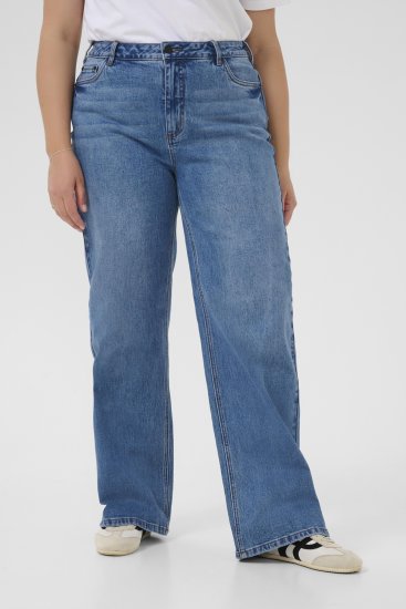 Kaffe Curve Leoana Plati gari džinsi Vintage zils - Džinsi & Bikses Lielos Izmēros – Plus Size - 