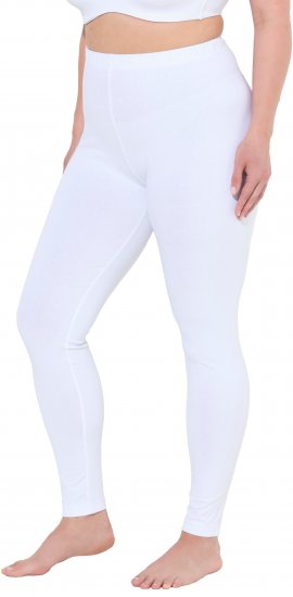 Ulla Popken Basic Stretch Knit Ankle Length Leggings Snow White - Džinsi & Bikses Lielos Izmēros – Plus Size - 