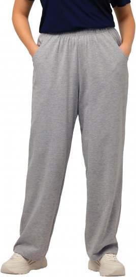 Ulla Popken Pull On Knit Straight Leg Pocket Pants Light Grey Melange - Džinsi & Bikses Lielos Izmēros – Plus Size - 