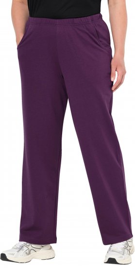Ulla Popken Pull On Knit Straight Leg Pocket Pants Dark Blackberry - Džinsi & Bikses Lielos Izmēros – Plus Size - 