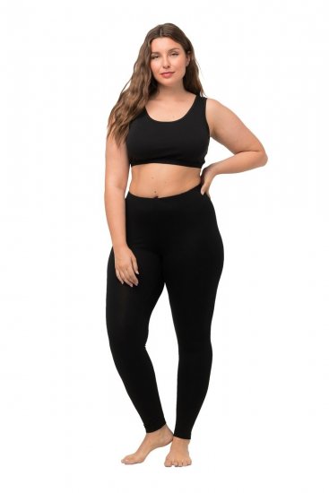 Ulla Popken Viscose Spandex Leggings Black - Bikses - Lielo izmēru bikses sievietēm