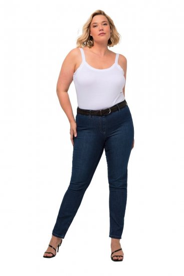Ulla Popken Denim Look All Elastic Pocket Sienna Jeggings Blue Denim - Bikses - Lielo izmēru bikses sievietēm