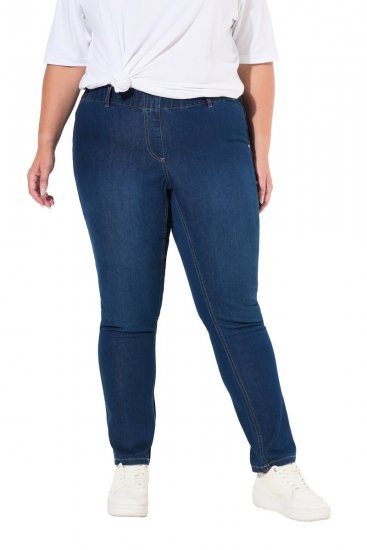 Ulla Popken Denim Look All Elastic Pocket Sienna Jeggings Blue Denim - Bikses - Lielo izmēru bikses sievietēm
