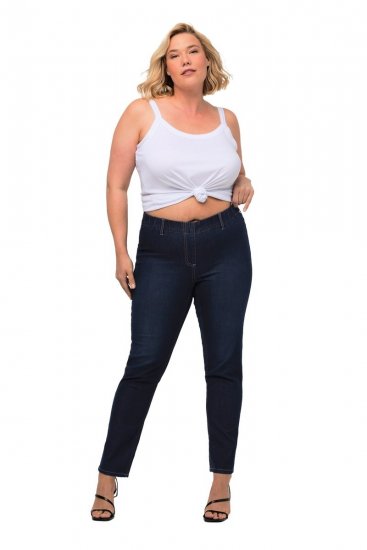 Ulla Popken Denim Look All Elastic Pocket Sienna Jeggings Dark Blue Denim - Bikses - Lielo izmēru bikses sievietēm