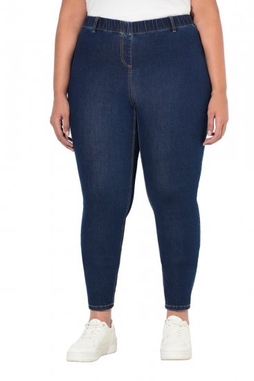 Ulla Popken Denim Look All Elastic Pocket Sienna Jeggings Dark Blue Denim - Bikses - Lielo izmēru bikses sievietēm