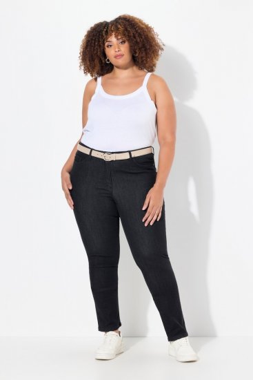 Ulla Popken Sammy Fit Slim Leg Stretch Jeans Black - Džinsi - Sieviešu džinsi lielos izmēros