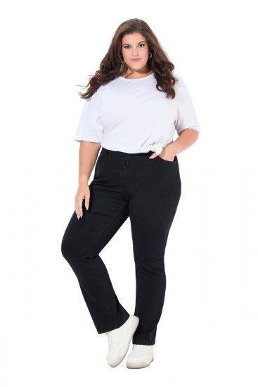 Ulla Popken Straight Leg Mandy Fit Stretch Jeans Black - Džinsi - Sieviešu džinsi lielos izmēros