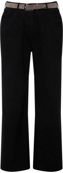 Ulla Popken Mary Fit Wide Leg Stretch Jeans Black - Džinsi & Bikses Lielos Izmēros – Plus Size - 