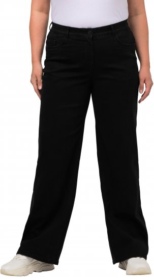 Ulla Popken Mary Fit Wide Leg Stretch Jeans Black - Džinsi & Bikses Lielos Izmēros – Plus Size - 