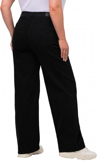 Ulla Popken Mary Fit Wide Leg Stretch Jeans Black - Džinsi & Bikses Lielos Izmēros – Plus Size - 