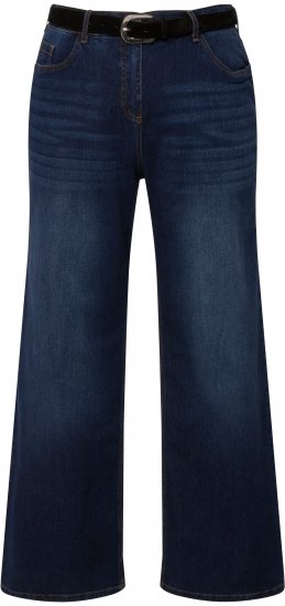 Ulla Popken Mary Fit Wide Leg Stretch Jeans Blue Denim - Džinsi & Bikses Lielos Izmēros – Plus Size - 