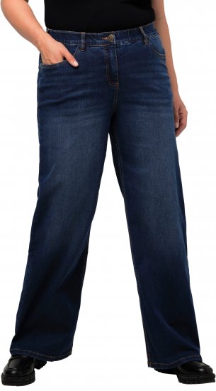 Ulla Popken Mary Fit Wide Leg Stretch Jeans Blue Denim - Džinsi & Bikses Lielos Izmēros – Plus Size - 