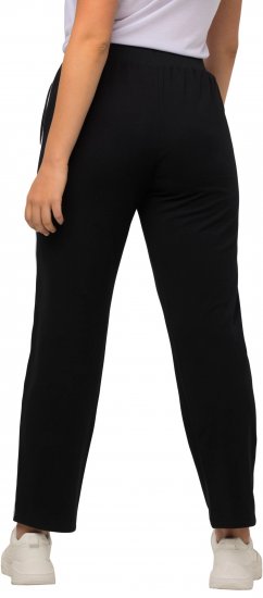 Ulla Popken Side Stripe Adjustable Drawstring Waist Joggers Black - Džinsi & Bikses Lielos Izmēros – Plus Size - 