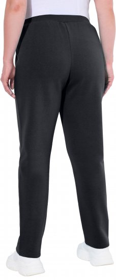 Ulla Popken Basic Drawstring Elastic Waist Cotton Blend Joggers Black - Džinsi & Bikses Lielos Izmēros – Plus Size - 